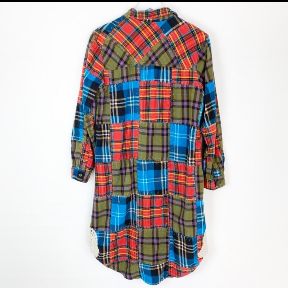 Soft Surroundings Plaid Patchwork Popover Dress - image 3